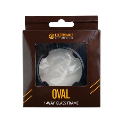 Ramka pojedyncza szklana czarna OVAL