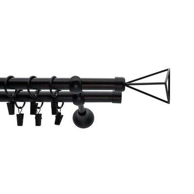Karnisz kuty 19 mm czarny struktura II 240 cm mix
