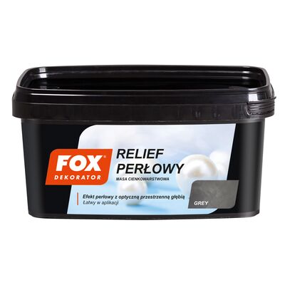 Masa cienkowarstwowa RELIEF PERŁOWY GREY 1 kg FOX
