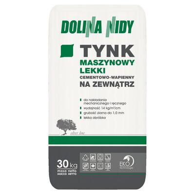 Tynk cementowo-wapienny maszynowy lekki na zewnątrz 30 kg Dolina Nidy