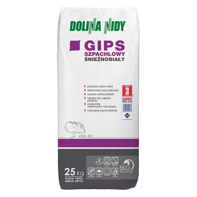 Gips szpachlowy śnieżnobiały Dolina Nidy 25 kg