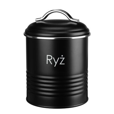 Pojemnik na ryż ALCANO metalowy okrągły czarny