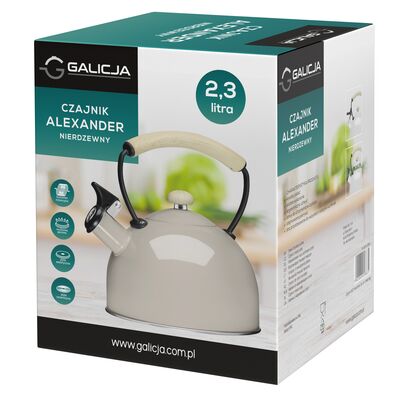 Czajnik nierdzewny Alexander 2,3 l beż