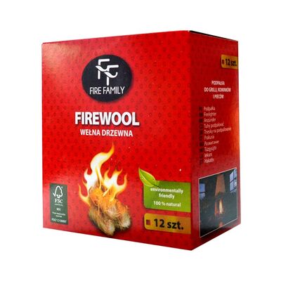 Podpałka wełna drzewna 12 sztuk Fire Family