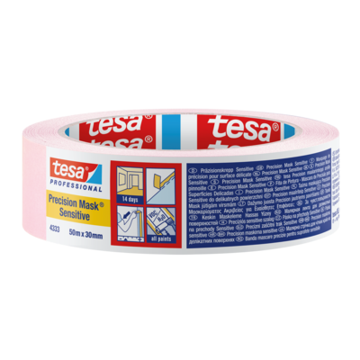 Taśma malarska Professional do delikatnych powierzchni 50 m x 30 mm różowa tesa