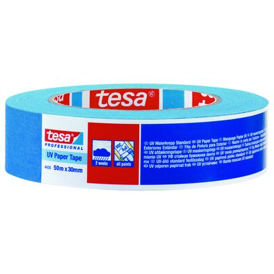 Taśma malarska Professional odporna na promieniowanie UV 50 m x 30 mm niebieska tesa