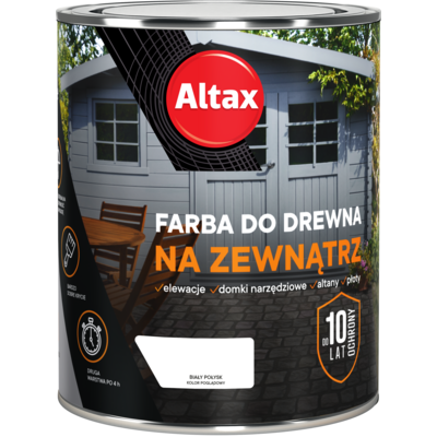 Farba do drewna na zewnątrz ALTAX 750 ml biały połysk