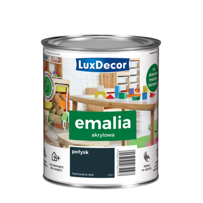 Emalia akrylowa połysk Hartowana stal 0,75 l LuxDecor