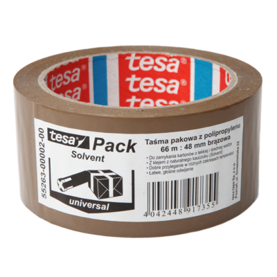 Taśma pakowa uniwersalna do stosowania nawet w niskich temperaturach 66 m x 48 mm brązowa tesa