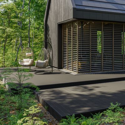 Deska tarasowa szczotkowana WPC długość 2,4 m czarny