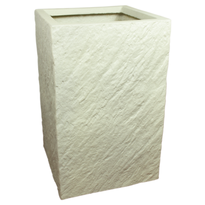 Donica FIBERSTONE kwadrat średni 30 x 30 x 47 cm biała