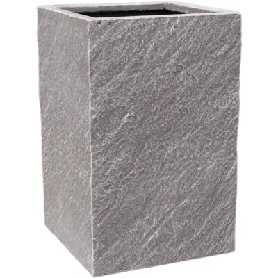 Donica FIBERSTONE kwadrat średni 30 x 30 x 47 cm ciemny grafit