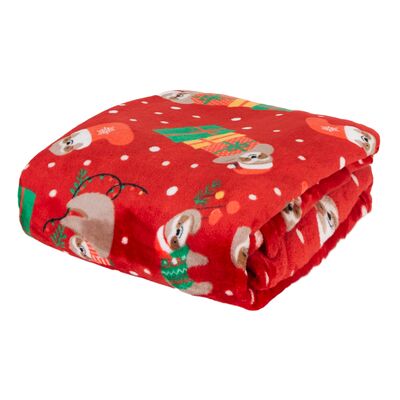 Koc dekoracyjny Snowy Pets 150 x 200 cm czerwony