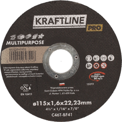 Tarcza do cięcia T41 115 x 1,6 x 22,23 multipurpose KRAFTLINE PRO