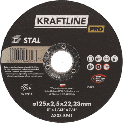 Tarcza do cięcia T41 115 x 2 x 22,23 mm stal KRAFTLINE PRO