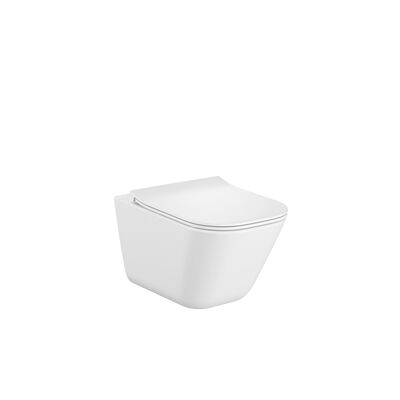 Miska podwieszana Gap Square Rimless z deską wolnoopadającą Ultraslim duroplast