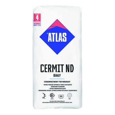 Tynk mineralny CERMIT ND 15 biały 25 kg Atlas