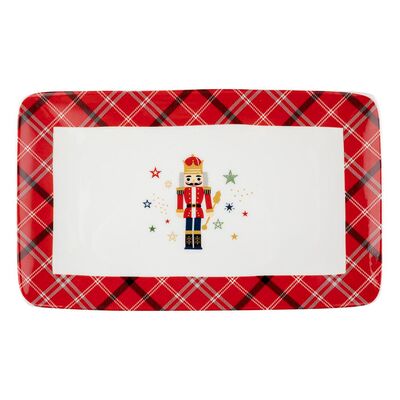 Talerz prostokątny CHRISTMAS NUTCRACKER 20 x 12,8 cm