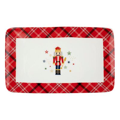 Talerz prostokątny CHRISTMAS NUTCRACKER 20 x 12,8 cm