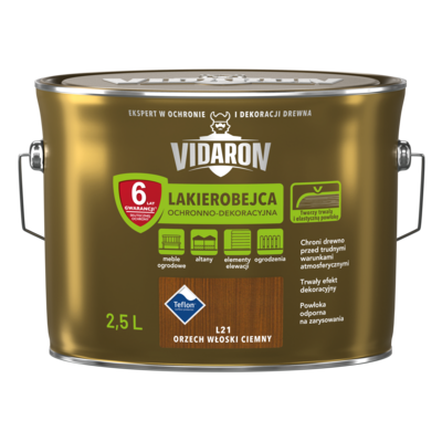 Lakierobejca Ochronno-Dekoracyjna Orzech Włoski Ciemny L21 2,5 l VIDARON
