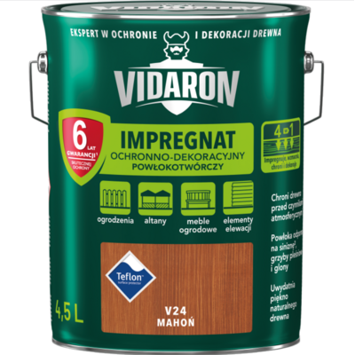 Impregnat Powłokotwórczy Ochronno-Dekoracyjny Mahoń V24 4,5 l VIDARON