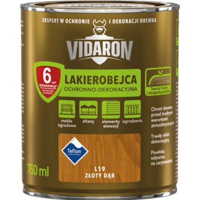 Lakierobejca ochronno-dekoracyjna złoty dąb L19 0,75 l VIDARON