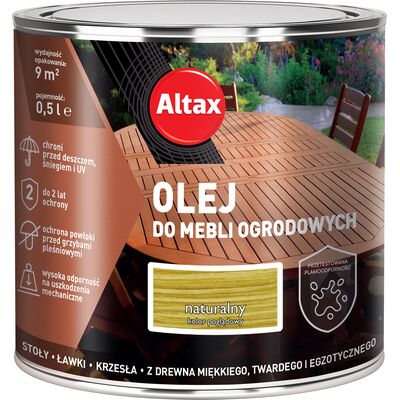Olej do mebli ogrodowych 0,5 l Naturalny Altax