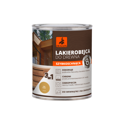 Lakierobejca do drewna szybkoschnąca 700 ml dąb jasny DRAGON