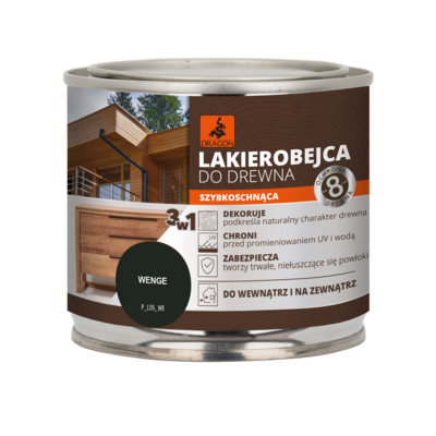 Lakierobejca do drewna szybkoschnąca 200 ml wenge DRAGON