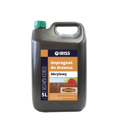 Impregnat akrylowy do drewna 5 l mahoń IRISS