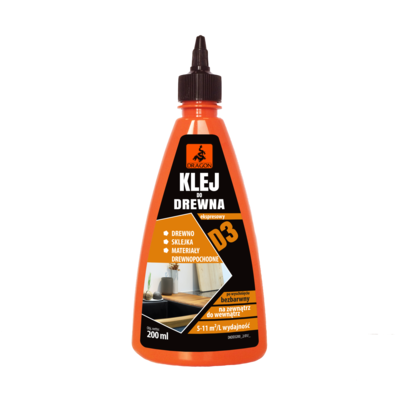 Klej do drewna D3 200 ml tworzywo DRAGON