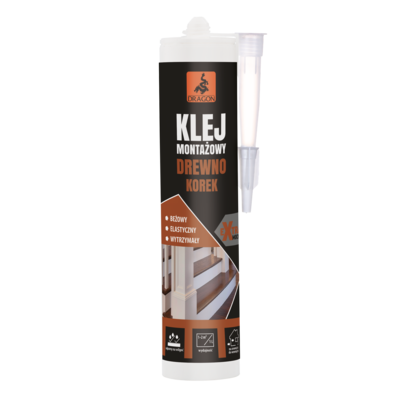 Klej montażowy drewno-korek 280 ml DRAGON