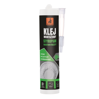 Klej montażowy styropian - kasetony - rozety 280 ml DRAGON