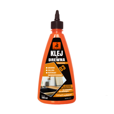Klej do drewna D3 500 ml tworzywo DRAGON