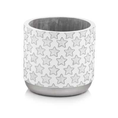 Osłonka cylinder X-mas silver 14 cm