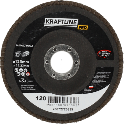 Tarcza ścierna lamelkowa 125 x 22 mm P120 cyrkon KRAFTLINE PRO