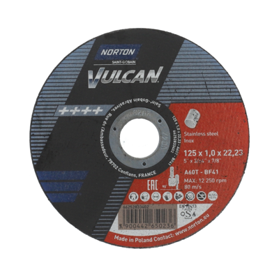Tarcza korundowa typ 41-125 x 1.0 x 22,23 inox Norton vulcan