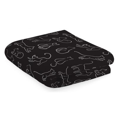 Koc flanelowy Kittens 150 x 200 cm czarny