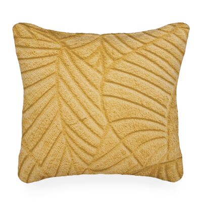 Poduszka flanelowa Leafline 40 x 40 cm musztardowa