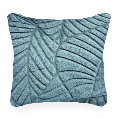 Poduszka flanelowa Leafline 40 x 40 cm niebieska