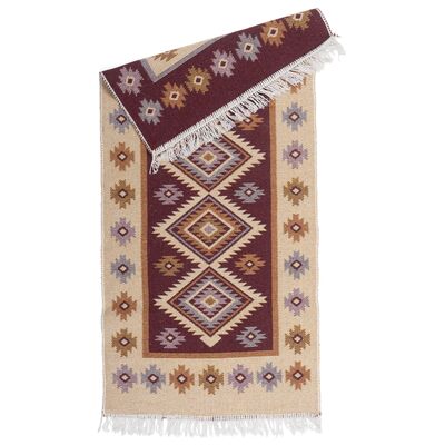 Dywan Kilim 60 x 120 cm śliwka romby