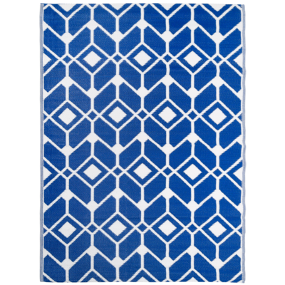 Dywan zewnętrzny 160 x 220 cm geometria niebieski
