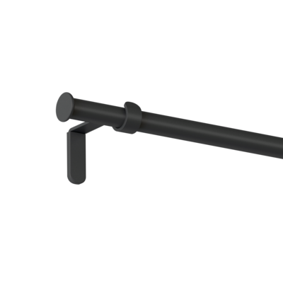 Karnisz pojedynczy Oslo I 19 mm 160 cm czarny mat