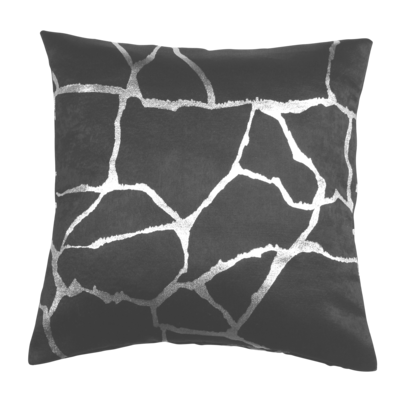 Poszewka WUSTE 45 x 45 cm szary/srebrny