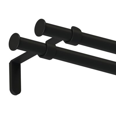 Karnisz podwójny Oslo II 19/16 mm 160 cm czarny mat