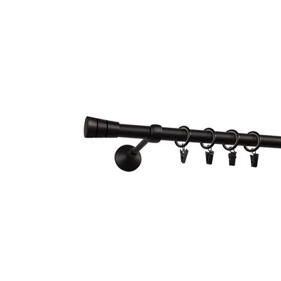 Karnisz pojedynczy Siena I 19 mm 200 cm czarny mat