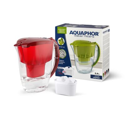 Dzbanek filtrujący Aquaphor Jasper 2,8 l z wkładem B100-25 Maxfor czerwony