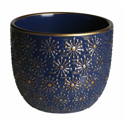 Osłonka terrakota NELLY 12 x 12 x 10 cm granatowo-złota