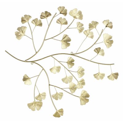 Dekoracja na ścianę BILOBA 57 x 54 cm metal złoty