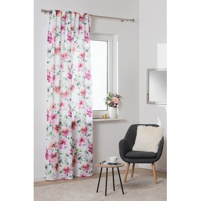 Zasłona z taśmą AZALEA 140 x 260 cm drukowana